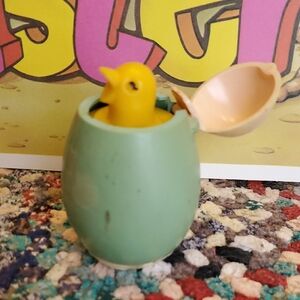 Vintage Easter Egg Baby Chick Collectible Squeak Toy